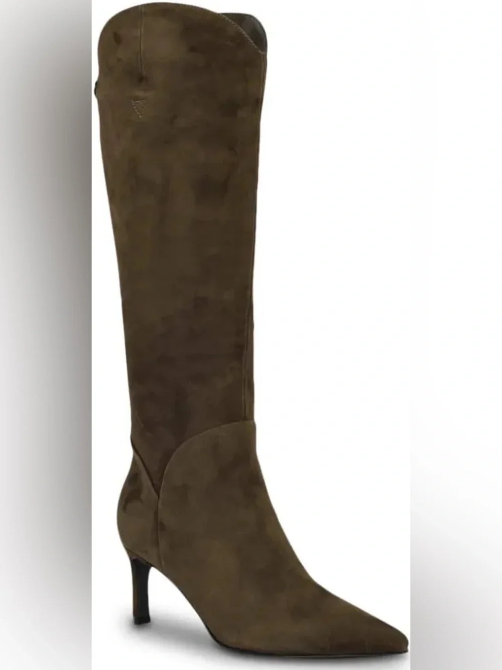 Guess Palisa Suede Knee-High Wide Calf Boots- Medium Green